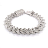 17.00 CT. VVS Diamond Claw Cuban Bracelet in Gold - 17mm - White Carat Diamonds